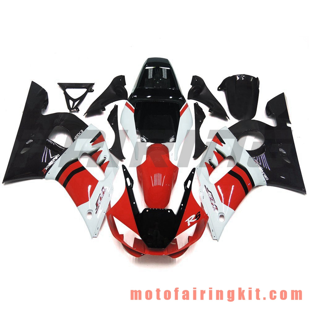 Kits de carenado aptos para YZF-600 R6 1998 1999 2000 2001 2002 YZF 600 R6 Molde de inyección de plástico ABS Carrocería completa para motocicleta Marco de carrocería de posventa (rojo y negro) B083