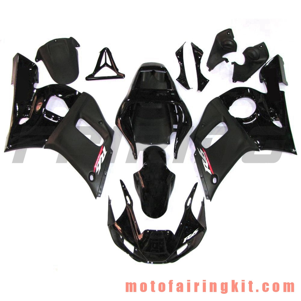 Kits de carenado aptos para YZF-600 R6 1998 1999 2000 2001 2002 YZF 600 R6 Molde de inyección de plástico ABS Carrocería completa para motocicleta Marco de carrocería de posventa (negro) B084