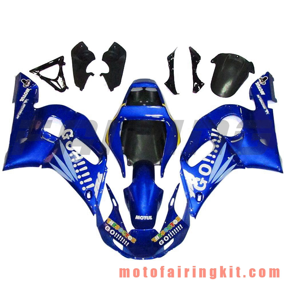 Kits de carenado aptos para YZF-600 R6 1998 1999 2000 2001 2002 YZF 600 R6 Molde de inyección de plástico ABS Carrocería completa para motocicleta Marco de carrocería de posventa (azul) B085