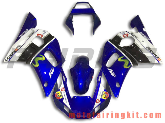 フェアリングキット YZF-600 R6 1998 1999 2000 2001 2002 YZF 600 R6 プラスチック ABS 射出成型 完全なオートバイボディ アフターマーケットボディワークフレーム (ブルー &amp; ブラック) B087