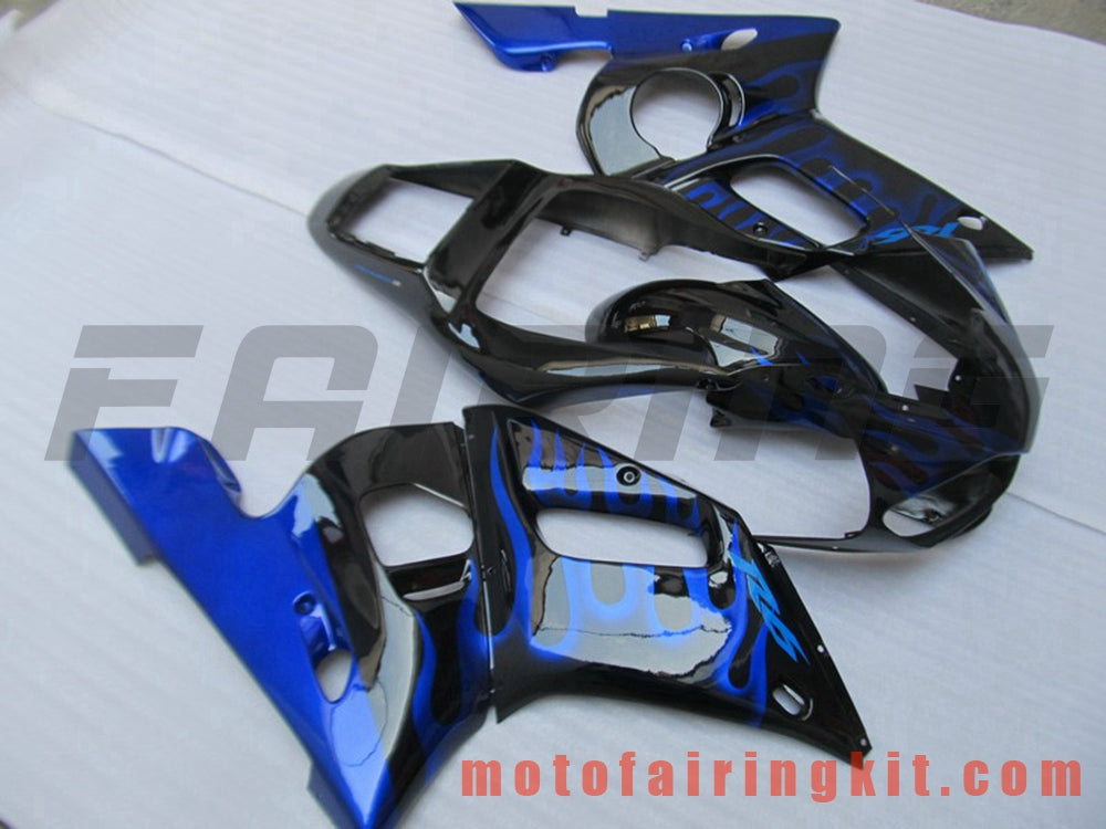 Fairing Kits Fit for YZF-600 R6 1998 1999 2000 2001 2002 YZF 600 R6 Plastic ABS Injection Mold Complete Motorcycle Body Aftermarket Bodywork Frame (Blue & Black) B100