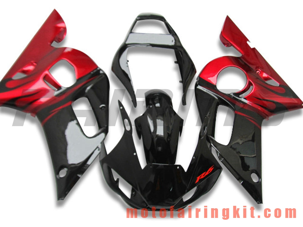 Kits de carenado aptos para YZF-600 R6 1998 1999 2000 2001 2002 YZF 600 R6 Molde de inyección de plástico ABS Carrocería completa para motocicleta Marco de carrocería de posventa (negro y naranja) B103