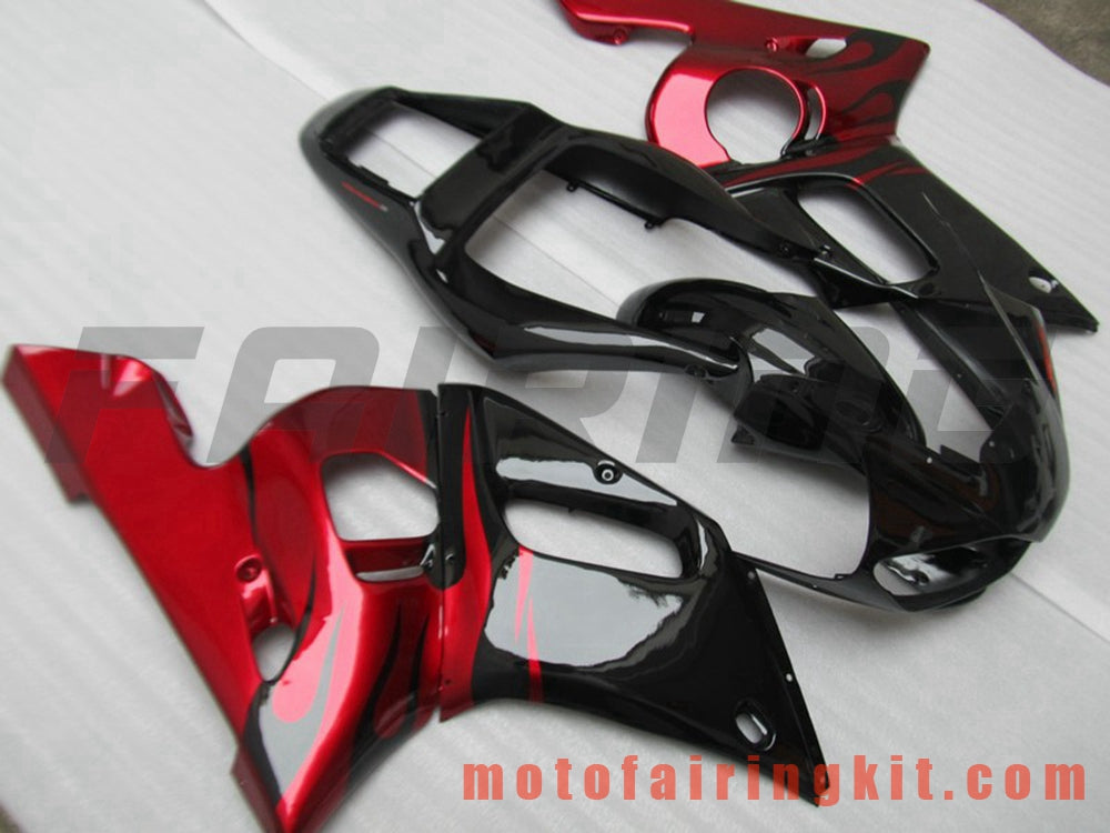 Kits de carenado aptos para YZF-600 R6 1998 1999 2000 2001 2002 YZF 600 R6 Molde de inyección de plástico ABS Carrocería completa para motocicleta Marco de carrocería de posventa (negro y naranja) B103