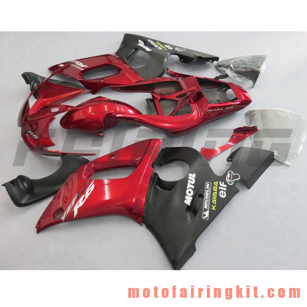 Kits de carenado aptos para YZF-600 R6 1998 1999 2000 2001 2002 YZF 600 R6 Molde de inyección de plástico ABS Carrocería completa para motocicleta Marco de carrocería de posventa (naranja y negro) B105