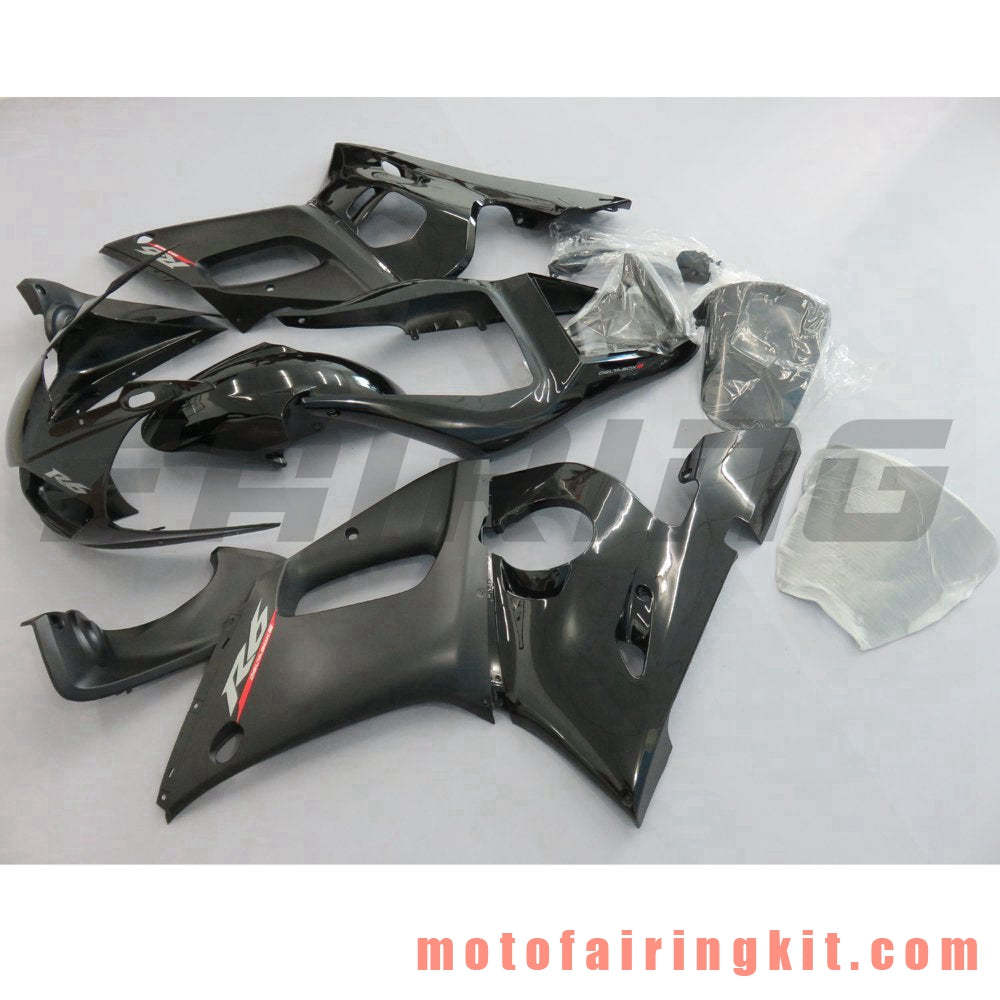 Kits de carenado aptos para YZF-600 R6 1998 1999 2000 2001 2002 YZF 600 R6 Molde de inyección de plástico ABS Carrocería completa para motocicleta Marco de carrocería de posventa (negro) B106