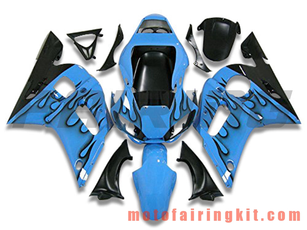 Kits de carenado aptos para YZF-600 R6 1998 1999 2000 2001 2002 YZF 600 R6 Molde de inyección de plástico ABS Carrocería completa para motocicleta Carrocería del mercado de accesorios Marco (azul y negro) B107