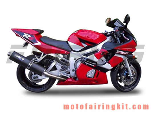 Kits de carenado aptos para YZF-600 R6 1998 1999 2000 2001 2002 YZF 600 R6 Molde de inyección de plástico ABS Carrocería completa para motocicleta Marco de carrocería de posventa (rojo y negro) B110