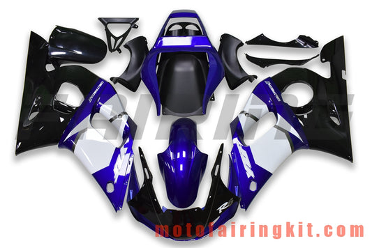 Kits de carenado aptos para YZF-600 R6 1998 1999 2000 2001 2002 YZF 600 R6 Molde de inyección de plástico ABS Carrocería completa para motocicleta Marco de carrocería de posventa (azul y negro) B113