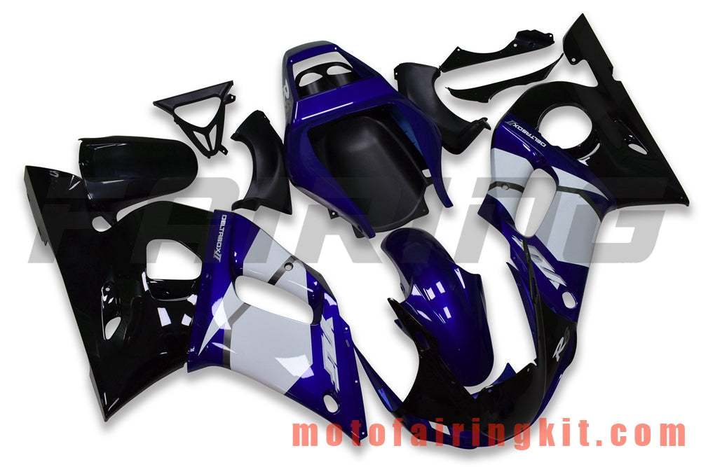 Fairing Kits Fit for YZF-600 R6 1998 1999 2000 2001 2002 YZF 600 R6 Plastic ABS Injection Mold Complete Motorcycle Body Aftermarket Bodywork Frame (Blue & Black) B113