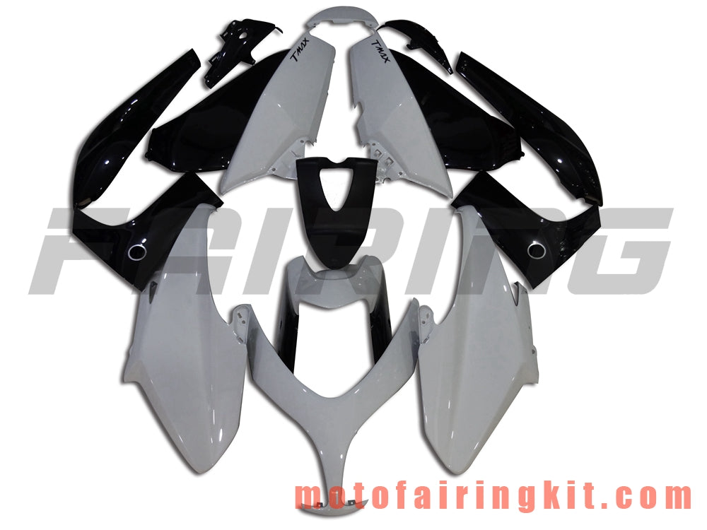 Fairing Kits Fit for TMAX500 2008 2009 2010 2011 2012 TMAX 500 Plastic ABS Injection Mold Complete Motorcycle Body Aftermarket Bodywork Frame (White & Black) B002