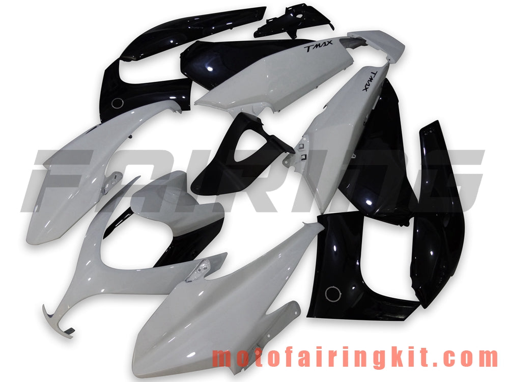 Fairing Kits Fit for TMAX500 2008 2009 2010 2011 2012 TMAX 500 Plastic ABS Injection Mold Complete Motorcycle Body Aftermarket Bodywork Frame (White & Black) B002