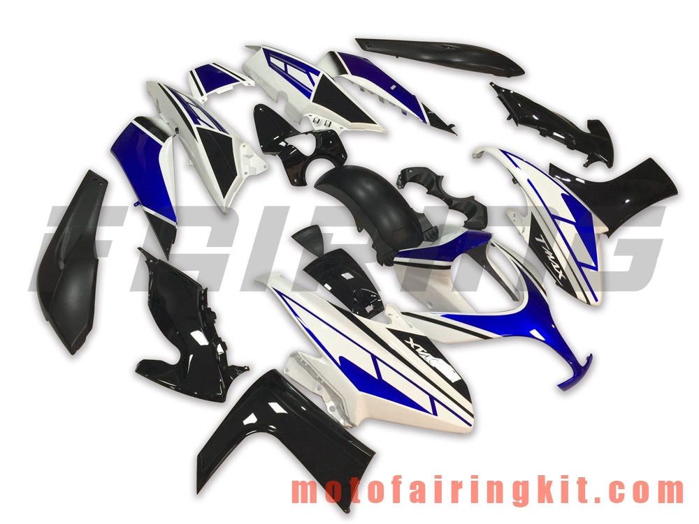 Kits de carenado aptos para TMAX500 2008 2009 2010 2011 2012 TMAX 500 Molde de inyección de plástico ABS Carrocería completa para motocicleta Marco de carrocería de posventa (azul y negro) B007