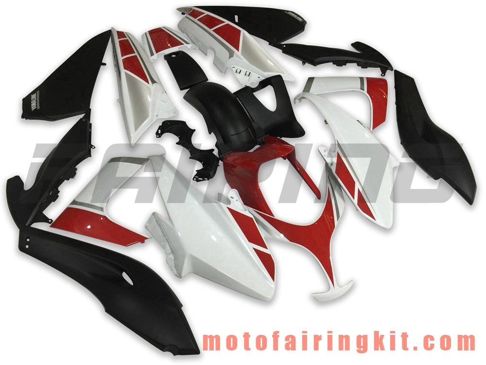 Kits de carenado aptos para TMAX500 2008 2009 2010 2011 2012 TMAX 500 Molde de inyección de plástico ABS Carrocería completa para motocicleta Carrocería del mercado de accesorios Marco (blanco y rojo) B010