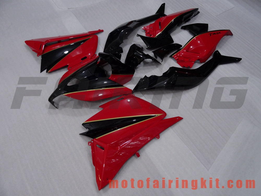 Fairing Kits Fit for TMAX530 2012 2013 2014 TMAX 530 12 13 14 Plastic ABS Injection Mold Complete Motorcycle Body Aftermarket Bodywork Frame (Red & Black) B001