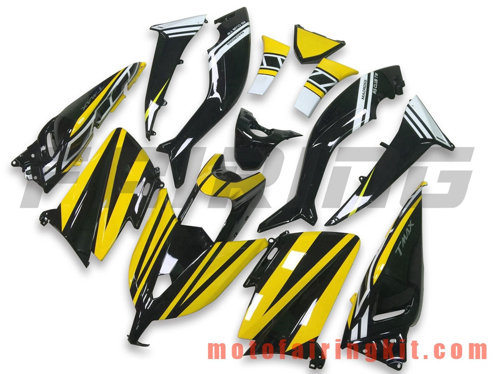 Kits de carenado aptos para TMAX530 2012 2013 2014 TMAX 530 12 13 14 Molde de inyección de plástico ABS Carrocería completa para motocicleta Marco de carrocería de posventa (amarillo y negro) B012