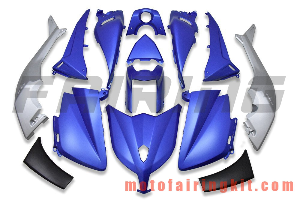 Kits de carenado aptos para TMAX530 2012 2013 2014 TMAX 530 12 13 14 Molde de inyección de plástico ABS Carrocería completa para motocicleta Marco de carrocería de posventa (azul y plata) B203