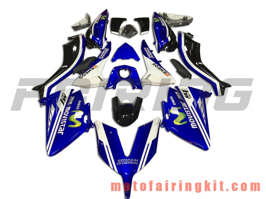 Fairing Kits Fit for TMAX530 2015 2016 TMAX 15 16 Plastic ABS Injection Mold Complete Motorcycle Body Aftermarket Bodywork Frame (Blue & White) B002