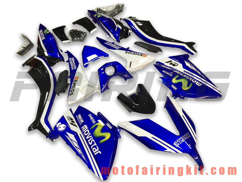 Kits de carenado aptos para TMAX530 2015 2016 TMAX 15 16 Molde de inyección de plástico ABS Carrocería completa para motocicleta Marco de carrocería de posventa (azul y blanco) B002