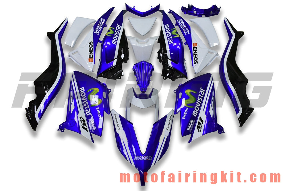 Fairing Kits Fit for TMAX530 2015 2016 TMAX 15 16 Plastic ABS Injection Mold Complete Motorcycle Body Aftermarket Bodywork Frame (Blue & White) B003