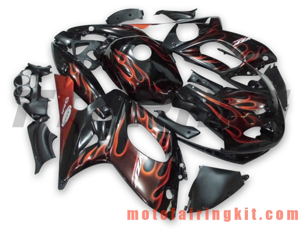 Fairing Kits Fit for YZF600R Thundercat 1997- 2007 YZF 600R 97 - 07 Plastic ABS Injection Mold Complete Motorcycle Body Aftermarket Bodywork Frame (Black & Orange) B010