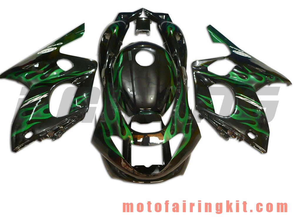 フェアリングキット YZF600R Thundercat 1997-2007 YZF 600R 97 - 07 プラスチック ABS 射出成形 完全なオートバイボディ アフターマーケットボディワークフレーム (ブラック &amp; グリーン) B026