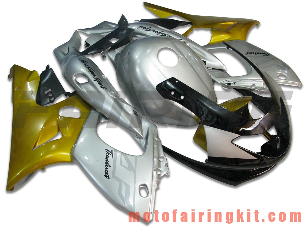 フェアリングキット YZF600R Thundercat 1997-2007 YZF 600R 97 - 07 プラスチック ABS 射出成形 完全なオートバイボディ アフターマーケットボディワークフレーム (シルバー &amp; ゴールド) B033