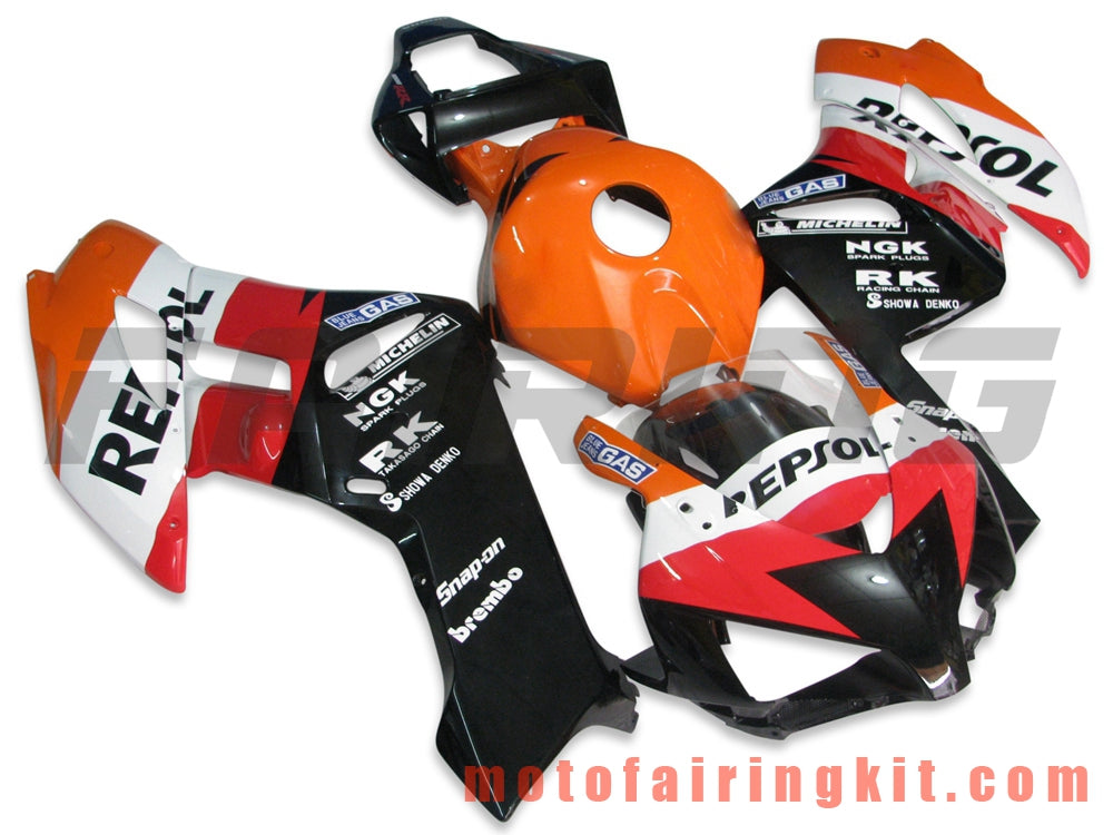 Fairing Kits Fit for CBR1000RR 2004 2005 CBR1000 RR 04 05 Plastic ABS Injection Mold Complete Motorcycle Body Aftermarket Bodywork Frame (Orange & Black) B004