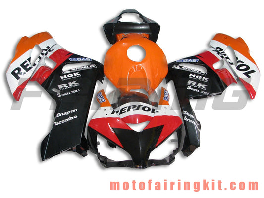 フェアリングキット CBR1000RR 2004 2005 CBR1000 RR 04 05 プラスチック ABS 射出成形 完全なオートバイボディ アフターマーケットボディワークフレーム (ブラック &amp; オレンジ) B006