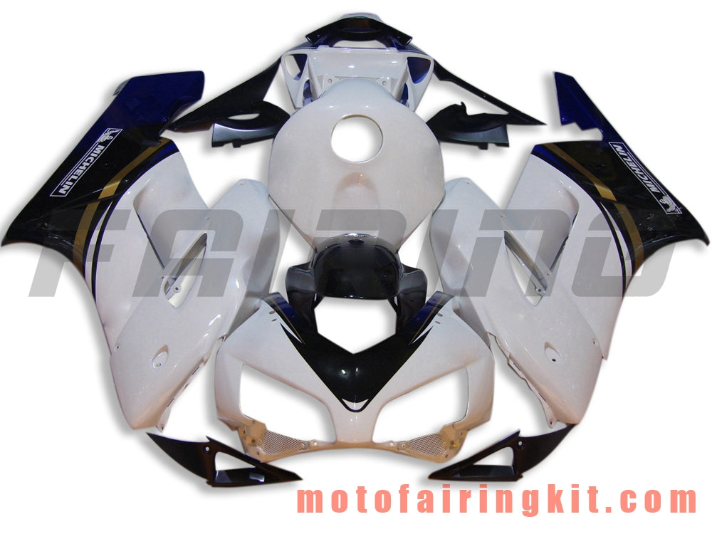 Fairing Kits Fit for CBR1000RR 2004 2005 CBR1000 RR 04 05 Plastic ABS Injection Mold Complete Motorcycle Body Aftermarket Bodywork Frame (White & Blue) B007