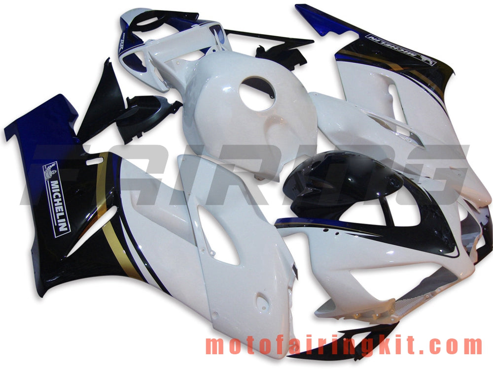 Kits de carenado aptos para CBR1000RR 2004 2005 CBR1000 RR 04 05 Molde de inyección de plástico ABS Carrocería completa para motocicleta Marco de carrocería de posventa (blanco y azul) B007