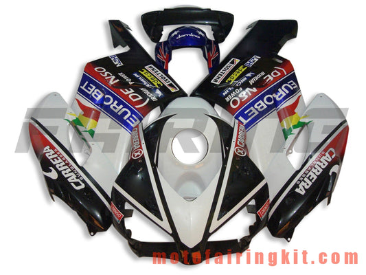 Kits de carenado aptos para CBR1000RR 2004 2005 CBR1000 RR 04 05 Molde de inyección de plástico ABS Carrocería completa para motocicleta Carrocería del mercado de accesorios Marco (blanco y negro) B008