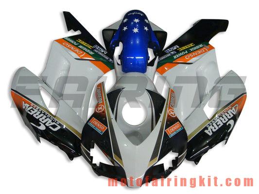 Kits de carenado aptos para CBR1000RR 2004 2005 CBR1000 RR 04 05 Molde de inyección de plástico ABS Carrocería completa para motocicleta Marco de carrocería de posventa (blanco y negro) B012