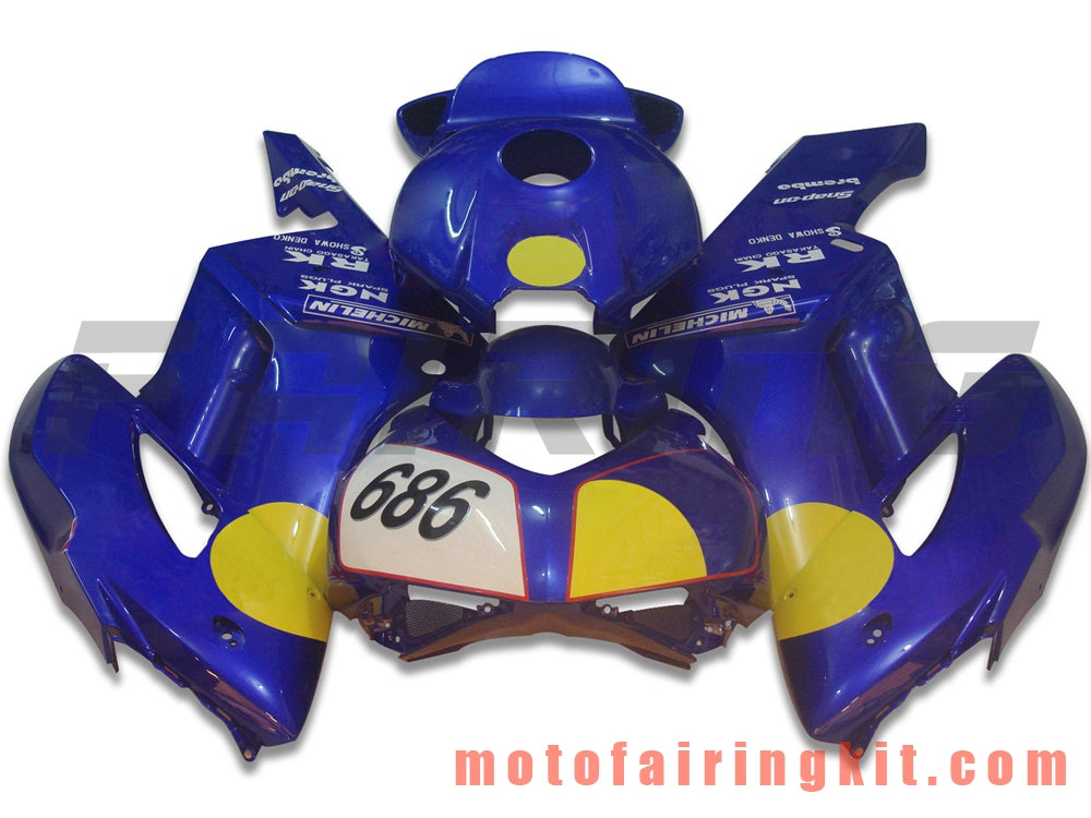 Kits de carenado aptos para CBR1000RR 2004 2005 CBR1000 RR 04 05 Molde de inyección de plástico ABS Carrocería completa para motocicleta Carrocería del mercado de accesorios Marco (azul) B016