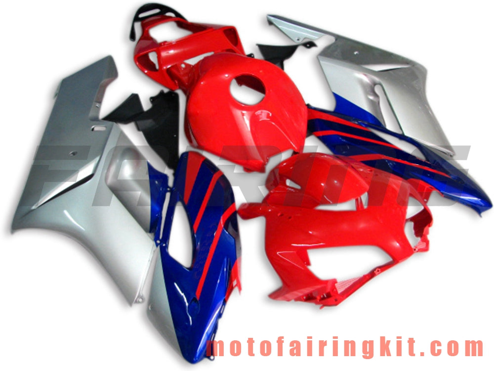 Fairing Kits Fit for CBR1000RR 2004 2005 CBR1000 RR 04 05 Plastic ABS Injection Mold Complete Motorcycle Body Aftermarket Bodywork Frame (Red & Silver) B019