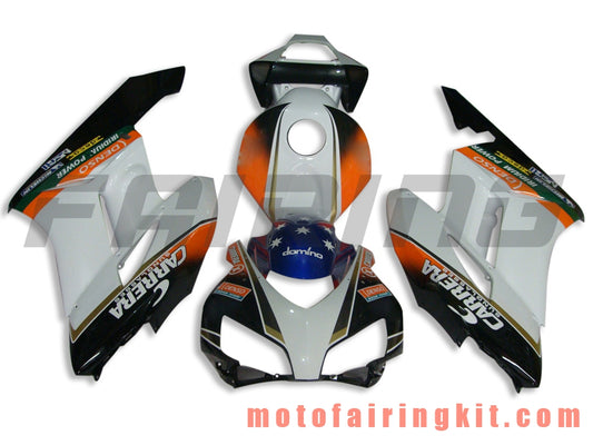 Kits de carenado aptos para CBR1000RR 2004 2005 CBR1000 RR 04 05 Molde de inyección de plástico ABS Carrocería completa para motocicleta Marco de carrocería de posventa (blanco y naranja) B022