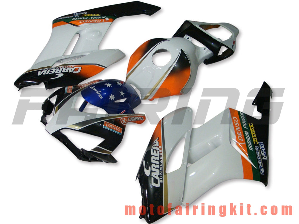 Fairing Kits Fit for CBR1000RR 2004 2005 CBR1000 RR 04 05 Plastic ABS Injection Mold Complete Motorcycle Body Aftermarket Bodywork Frame (White & Orange) B022