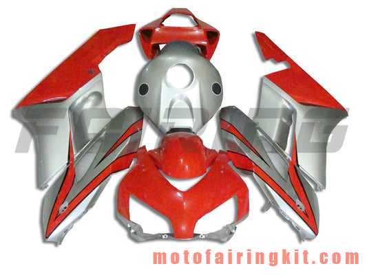 フェアリングキット CBR1000RR 2004 2005 CBR1000 RR 04 05 プラスチック ABS 射出成形 完全なオートバイボディ アフターマーケットボディワークフレーム (シルバー &amp; レッド) B024