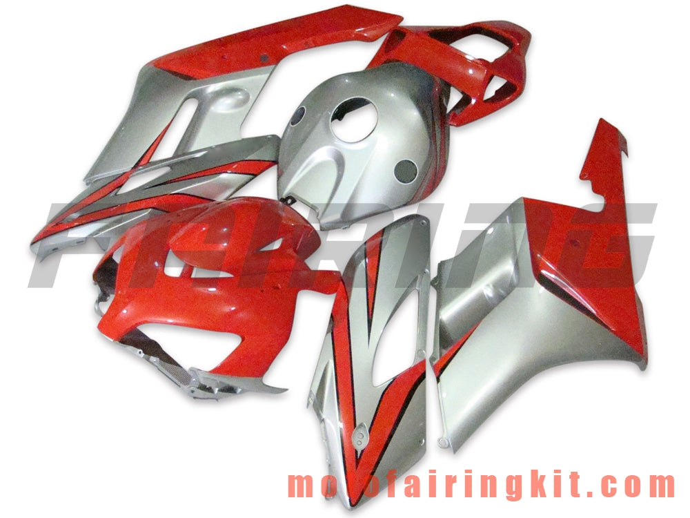 Fairing Kits Fit for CBR1000RR 2004 2005 CBR1000 RR 04 05 Plastic ABS Injection Mold Complete Motorcycle Body Aftermarket Bodywork Frame (Silver & Red) B024