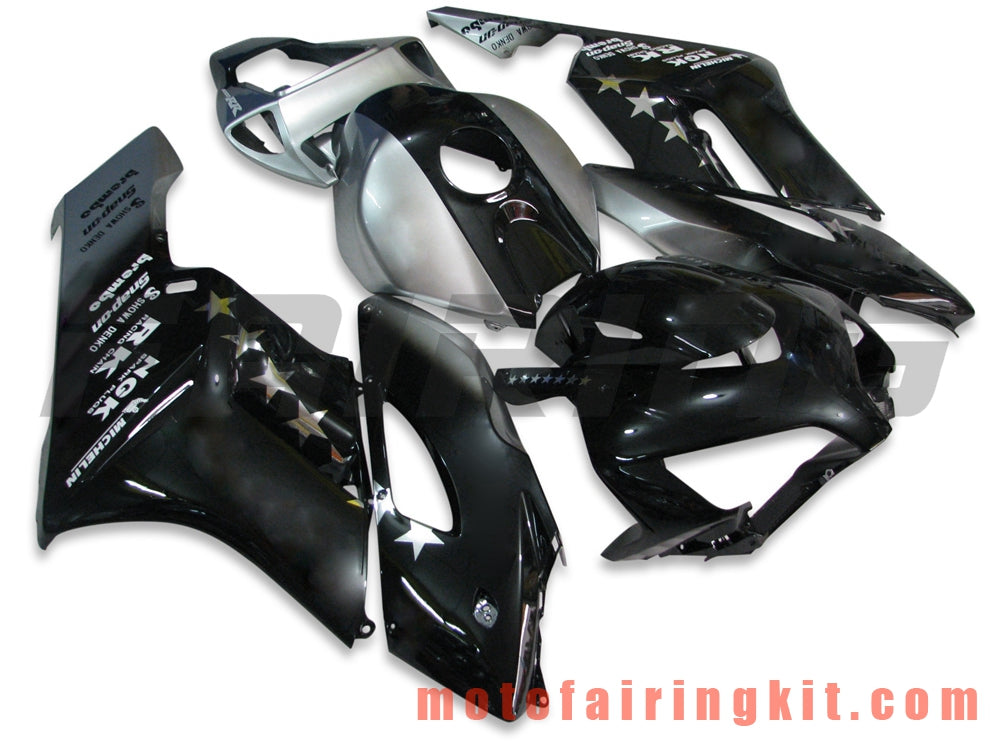 Kits de carenado aptos para CBR1000RR 2004 2005 CBR1000 RR 04 05 Molde de inyección de plástico ABS Carrocería completa para motocicleta Marco de carrocería de posventa (negro y plateado) B035