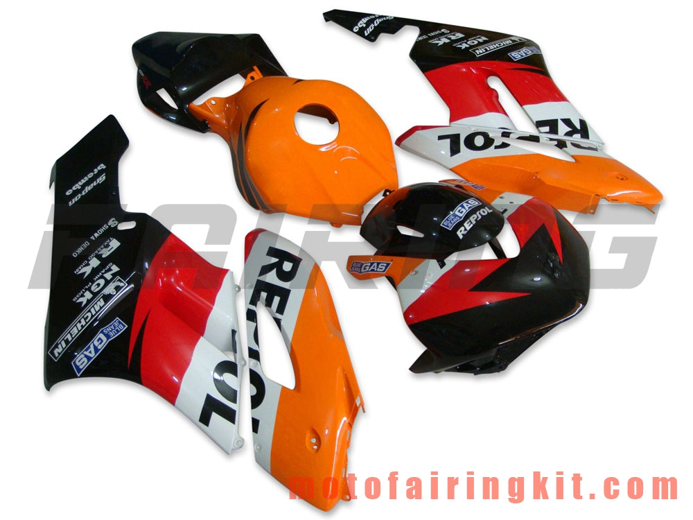 Kits de carenado aptos para CBR1000RR 2004 2005 CBR1000 RR 04 05 Molde de inyección de plástico ABS Carrocería completa para motocicleta Carrocería del mercado de accesorios Marco (rojo y naranja) B036