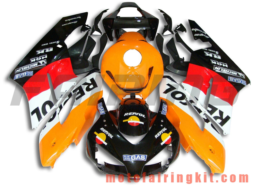 フェアリングキット CBR1000RR 2004 2005 CBR1000 RR 04 05 プラスチック ABS 射出成形 完全なオートバイボディ アフターマーケットボディワークフレーム (ホワイト &amp; オレンジ) B038