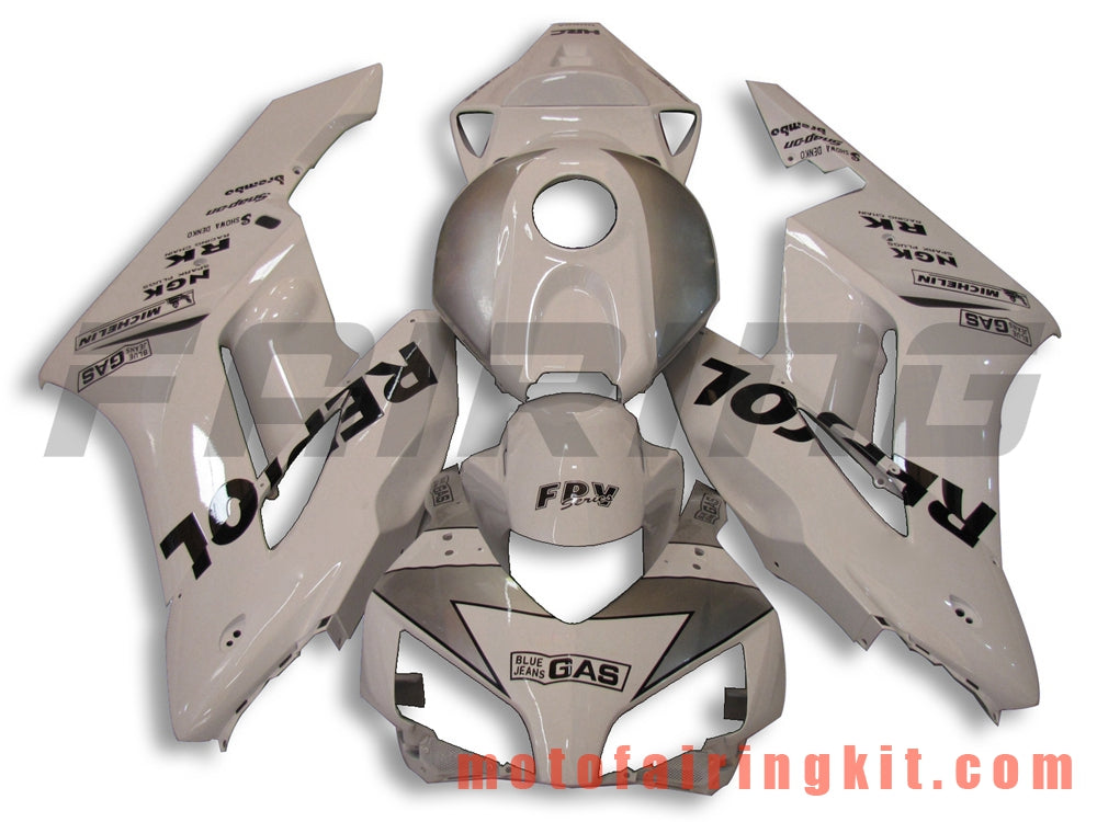 Kits de carenado aptos para CBR1000RR 2004 2005 CBR1000 RR 04 05 Molde de inyección de plástico ABS Carrocería completa para motocicleta Marco de carrocería de posventa (plata y blanco) B043