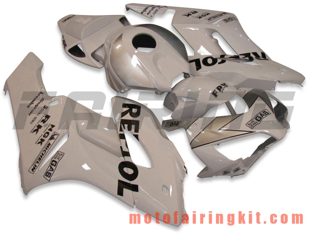 Kits de carenado aptos para CBR1000RR 2004 2005 CBR1000 RR 04 05 Molde de inyección de plástico ABS Carrocería completa para motocicleta Marco de carrocería de posventa (plata y blanco) B043