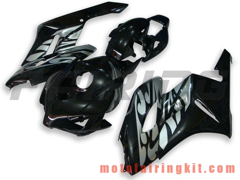 Fairing Kits Fit for CBR1000RR 2004 2005 CBR1000 RR 04 05 Plastic ABS Injection Mold Complete Motorcycle Body Aftermarket Bodywork Frame (Silver & Black) B046