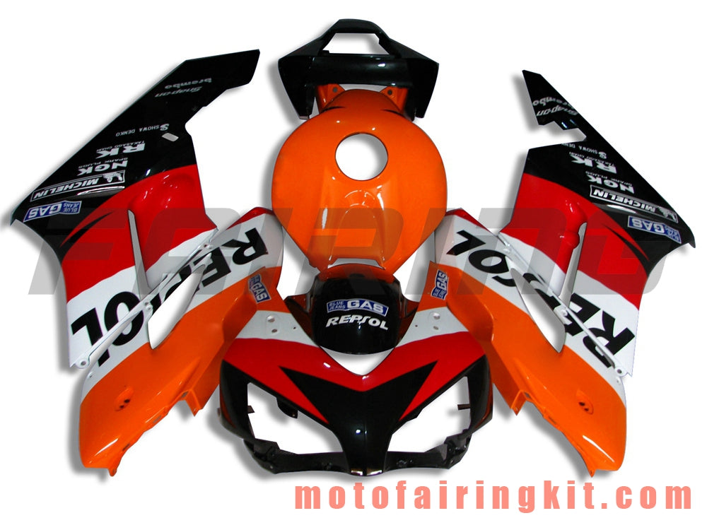 Kits de carenado aptos para CBR1000RR 2004 2005 CBR1000 RR 04 05 Molde de inyección de plástico ABS Carrocería completa para motocicleta Carrocería del mercado de accesorios Marco (naranja y blanco) B049