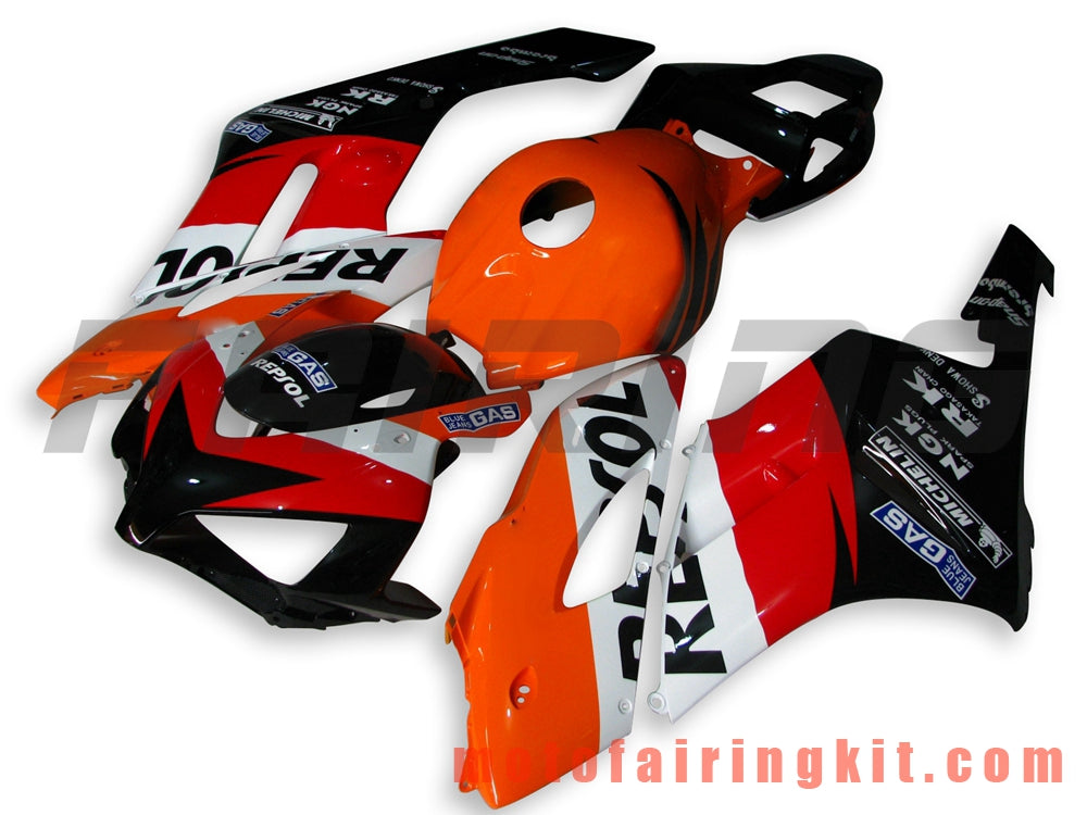 フェアリングキット CBR1000RR 2004 2005 CBR1000 RR 04 05 プラスチック ABS 射出成形 完全なオートバイボディ アフターマーケットボディワークフレーム (オレンジ &amp; ホワイト) B049