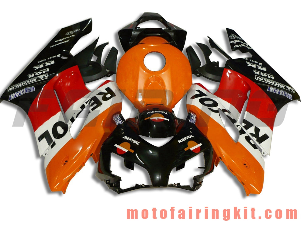 Kits de carenado aptos para CBR1000RR 2004 2005 CBR1000 RR 04 05 Molde de inyección de plástico ABS Carrocería completa para motocicleta Marco de carrocería de posventa (rojo y naranja) B055