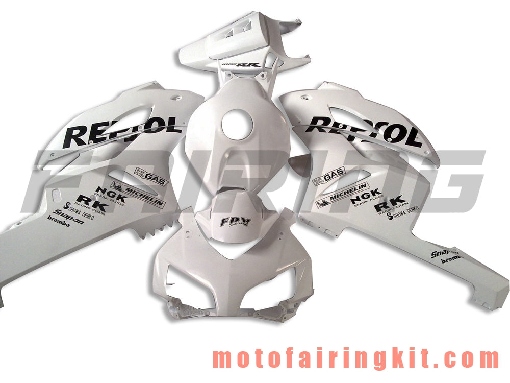 Kits de carenado aptos para CBR1000RR 2004 2005 CBR1000 RR 04 05 Molde de inyección de plástico ABS Carrocería completa para motocicleta Carrocería del mercado de accesorios Marco (blanco y plateado) B065