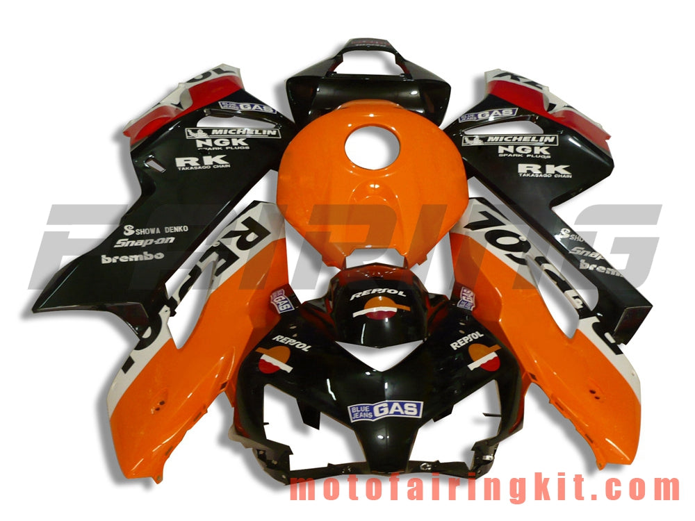 Kits de carenado aptos para CBR1000RR 2004 2005 CBR1000 RR 04 05 Molde de inyección de plástico ABS Carrocería completa para motocicleta Carrocería del mercado de accesorios Marco (rojo y naranja) B071