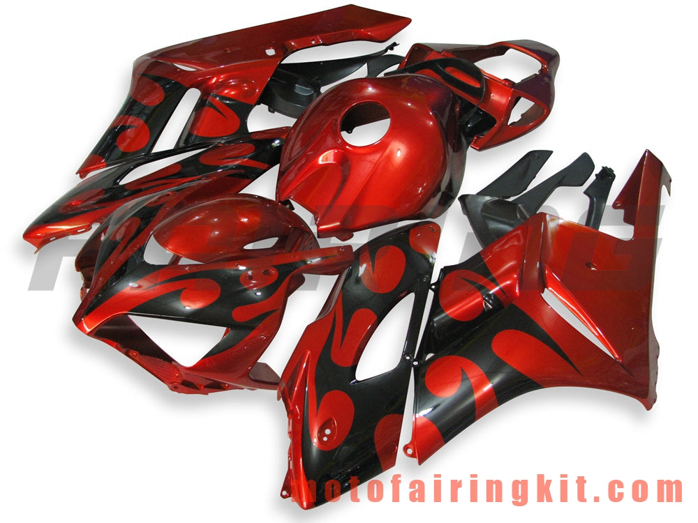 Fairing Kits Fit for CBR1000RR 2004 2005 CBR1000 RR 04 05 Plastic ABS Injection Mold Complete Motorcycle Body Aftermarket Bodywork Frame (Red & Black) B073